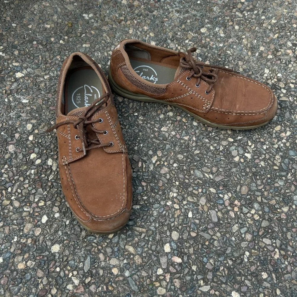 Clarks Men's Brown Armada Suede Boat Shoes Size 12 M